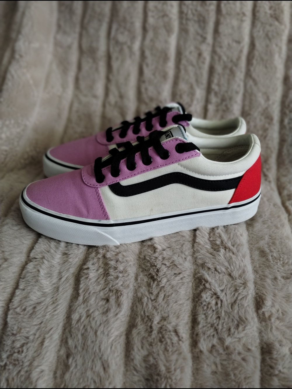 Vans Old Skool Colorblock Sneakers Pink White Red Black Women’s 8.5